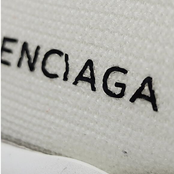 Balenciaga Knit Fabric Speed Trainer Sneakers in White 37 (7 US) $895 distressed - Picture 11 of 13